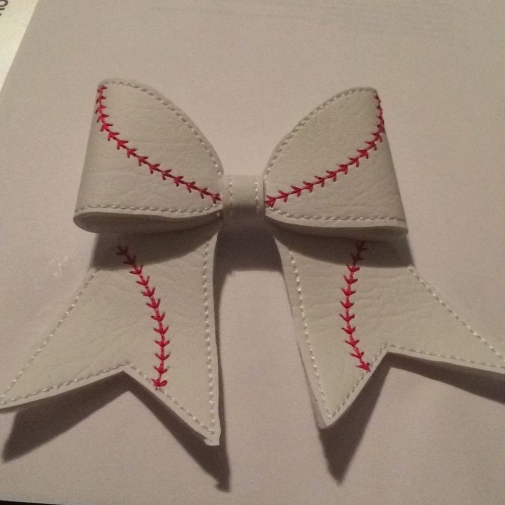 Handmade Baseball Cheer Hair Bow